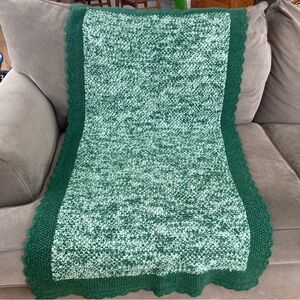 Emerald Green Knit Throw Blanket Rocking-chair Bed Warm Deep Tone Jeté